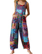 Unilexi Women's Wide Leg Cotton Jumpsuits Boho Floral Print Casual Bib Overalls with Pockets - 7DAY'S
