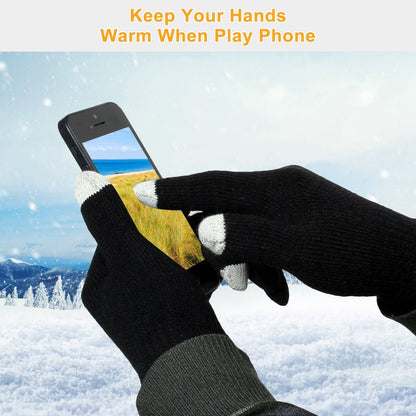 Unisex Touch Screen Gloves Full Finger Winter Warm Knitted Gloves For Warmth Running Cycling Camping Hiking - 7DAY'S