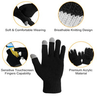 Unisex Touch Screen Gloves Full Finger Winter Warm Knitted Gloves For Warmth Running Cycling Camping Hiking - 7DAY'S