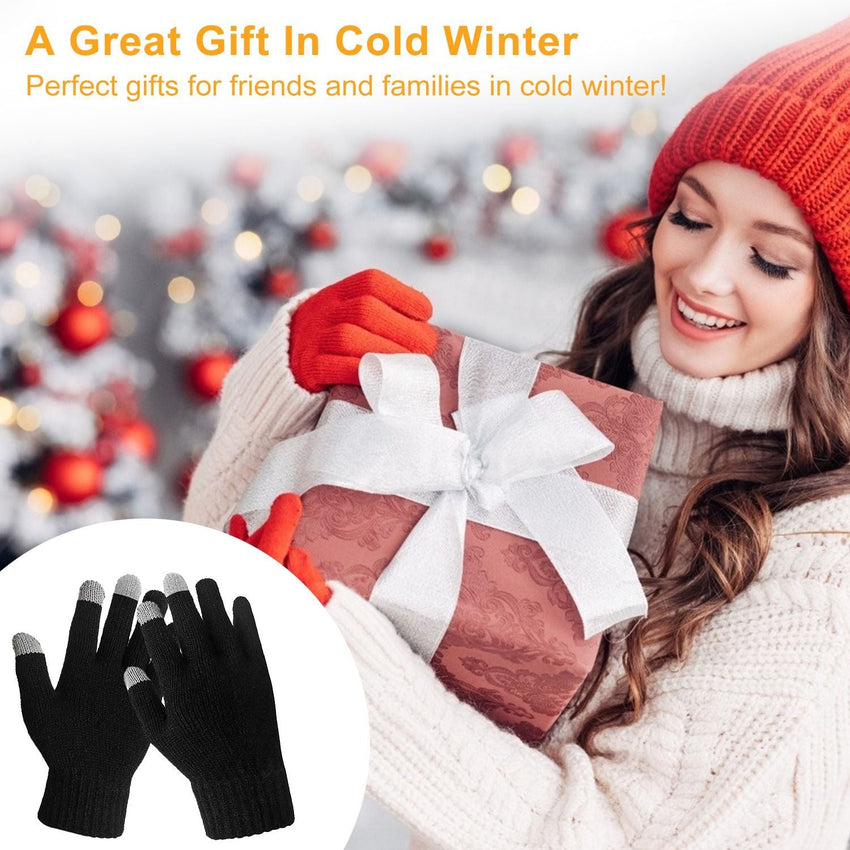 Unisex Touch Screen Gloves Full Finger Winter Warm Knitted Gloves For Warmth Running Cycling Camping Hiking - 7DAY'S