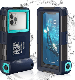 Universal Waterproof Case - IP68 Diving Case with Lanyard for iPhone Galaxy Huawei Moto All Series (Blue, Universal)