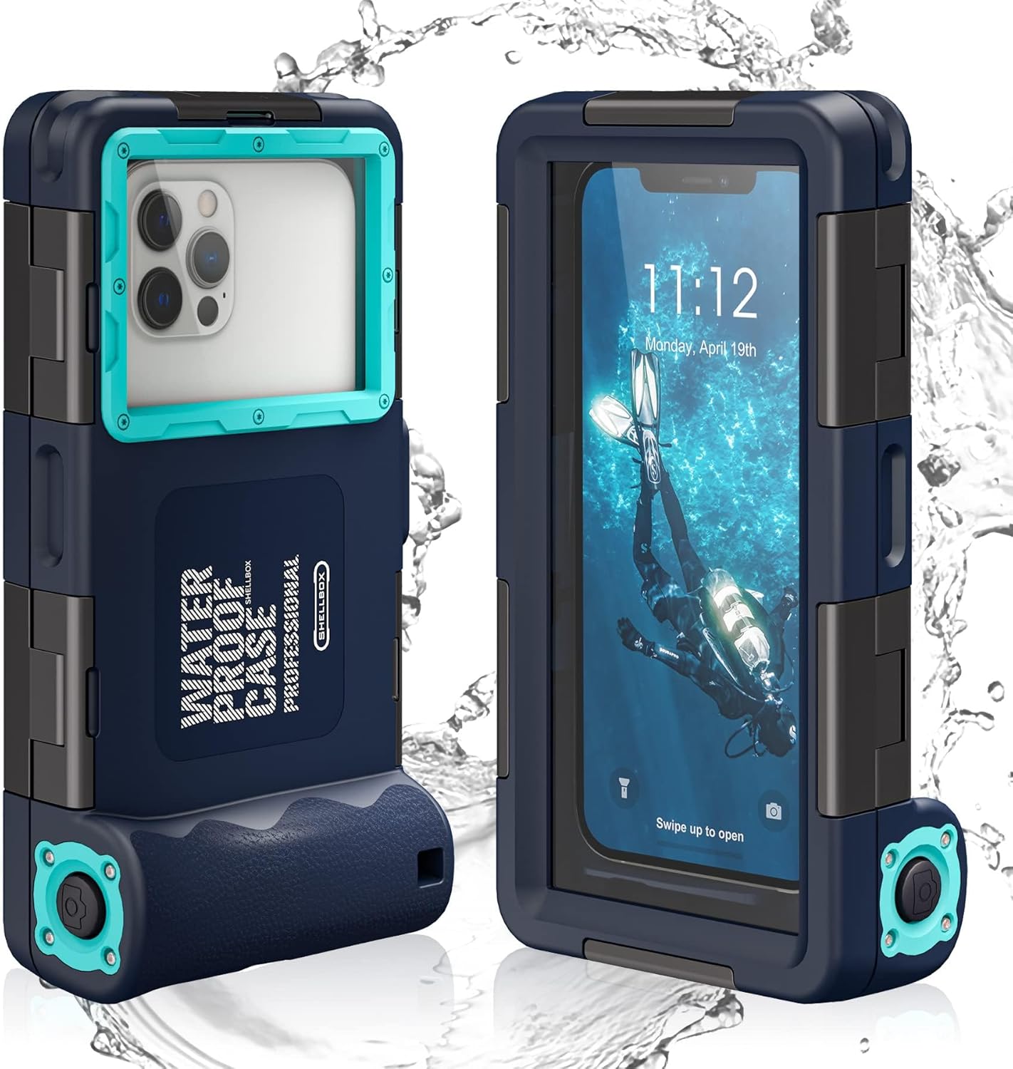 Universal Waterproof Phone Case for Snorkeling, IP68 Professional Diving Underwater Phone Case with Lanyard for iPhone Galaxy (Blue, Universal Waterproof Phone Case) - 7DAY'S