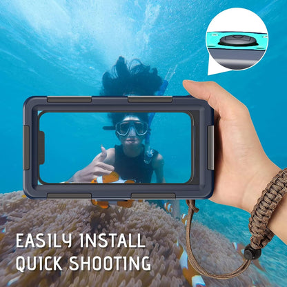 Universal Waterproof Phone Case for Snorkeling, IP68 Professional Diving Underwater Phone Case with Lanyard for iPhone Galaxy (Blue, Universal Waterproof Phone Case) - 7DAY'S