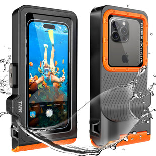 Universal Waterproof Phone Case with Underwater Touch Screen for Snorkeling, IP68 Professional Diving Underwater[50ft/15m] Case for iPhone 15 14 13 12 11 Pro Max Plus XS XR (Black, 4th Generation)