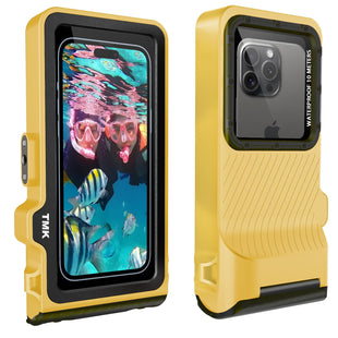 Universal Waterproof Phone Case with Underwater Touch Screen for Snorkeling, IP68 Professional Diving Underwater[50ft/15m] Case for iPhone 15 14 13 12 11 Pro Max Plus XS XR (Black, 4th Generation) - 7DAY'S