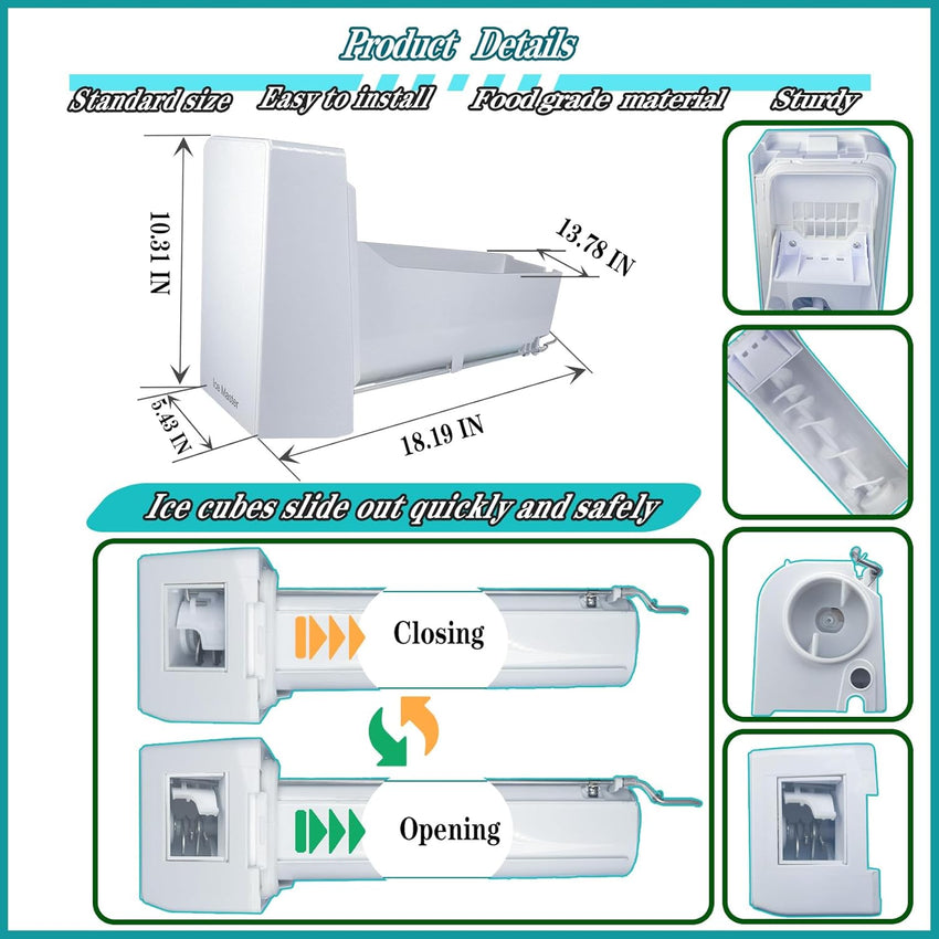 Upgrade DA97 - 14474C Ice Container, DA97 - 14474A Ice Bucket, Compatible with samsung RF25, RF26, RF28, RF263, RF265,RF30, RF31,RF32,etc Series Refrigerator. Part No: DA97 - 12604D, DA97 - 21040A, AP6034185. - 7DAY'S