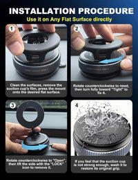 Upgraded 360° Nano Gel Vacuum Magnetic Phone Holder, Car Phone Holder for Magsafe[108+LBS Strongest Suction & 3000gf Strongest Magnetic], Suction Cup Phone Mount for Car/for iPhone 16 Pro Max - 7DAY'S