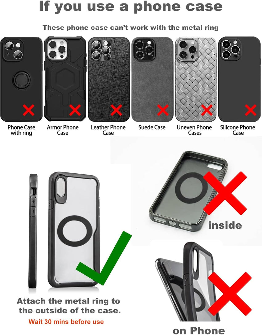 Upgraded 360° Nano Gel Vacuum Magnetic Phone Holder, Car Phone Holder for Magsafe[108+LBS Strongest Suction & 3000gf Strongest Magnetic], Suction Cup Phone Mount for Car/for iPhone 16 Pro Max - 7DAY'S