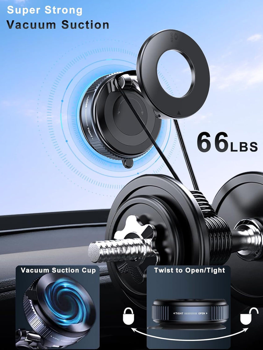 Upgraded 360° Vacuum Magnetic Phone Holder 007 & Upgraded Vacuum Magnetic Suction Phone Mount 009 - 7DAY'S
