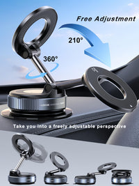 Upgraded 360° Vacuum Magnetic Phone Holder, Magnetic Car Phone Mount, Hands - Free Suction Cup Phone Holder for Car/Gym/Mirror/Shower, Car Mount Compatible with iPhone 16 Pro Max/Android - 7DAY'S