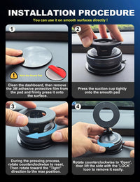 Upgraded 360° Vacuum Magnetic Phone Holder, Magnetic Car Phone Mount, Hands - Free Suction Cup Phone Holder for Car/Gym/Mirror/Shower, Car Mount Compatible with iPhone 16 Pro Max/Android - 7DAY'S