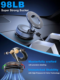 Upgraded 360° Vacuum Magnetic Phone Holder, Magnetic Car Phone Mount, Hands - Free Suction Cup Phone Holder for Car/Gym/Mirror/Shower, Car Mount Compatible with iPhone 16 Pro Max/Android - 7DAY'S