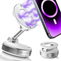 Upgraded 360° Vacuum Magnetic Phone Holder, Magnetic Car Phone Mount, Hands - Free Suction Cup Phone Holder for Car/Gym/Mirror/Shower, Car Mount Compatible with iPhone 16 Pro Max/Android - 7DAY'S
