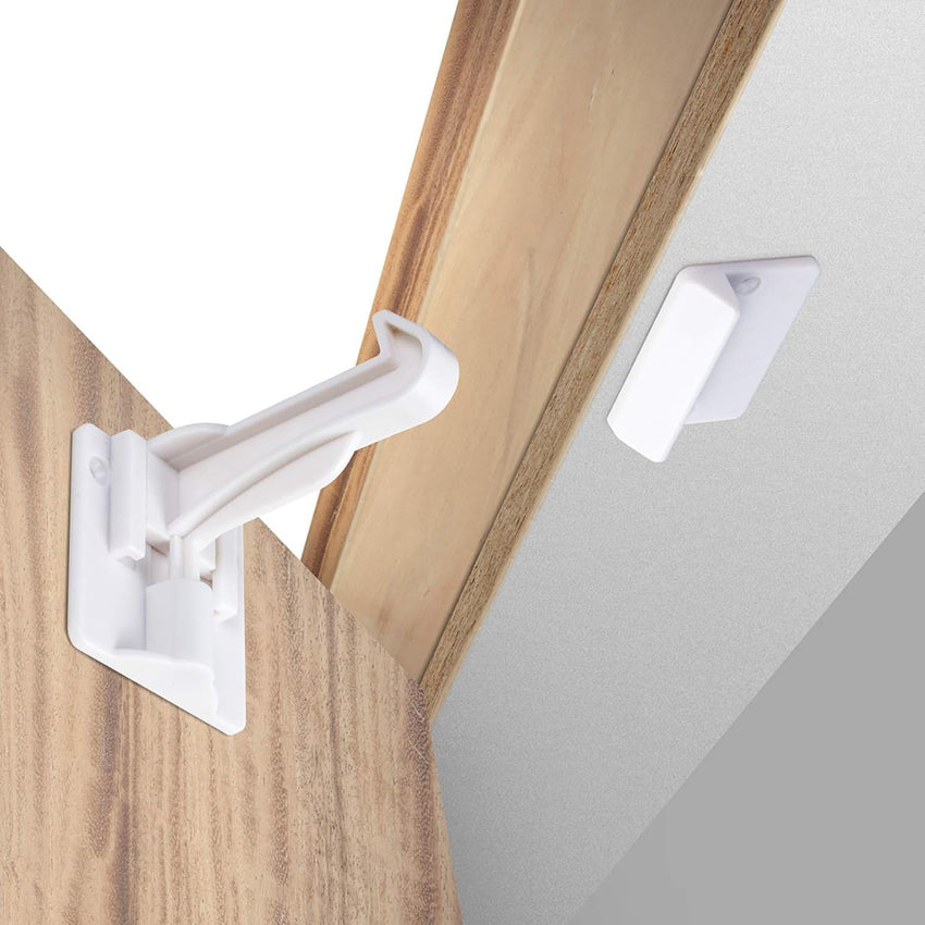Upgraded Invisible Baby Proofing Cabinet Latch Locks (10 Pack) - No Drilling or Tools Required for Installation, Works with Most Cabinets and Drawers, Works with Countertop Overhangs, Highly Secure - 7DAY'S