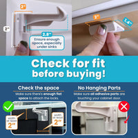 Upgraded Invisible Baby Proofing Cabinet Latch Locks (10 Pack) - No Drilling or Tools Required for Installation, Works with Most Cabinets and Drawers, Works with Countertop Overhangs, Highly Secure - 7DAY'S