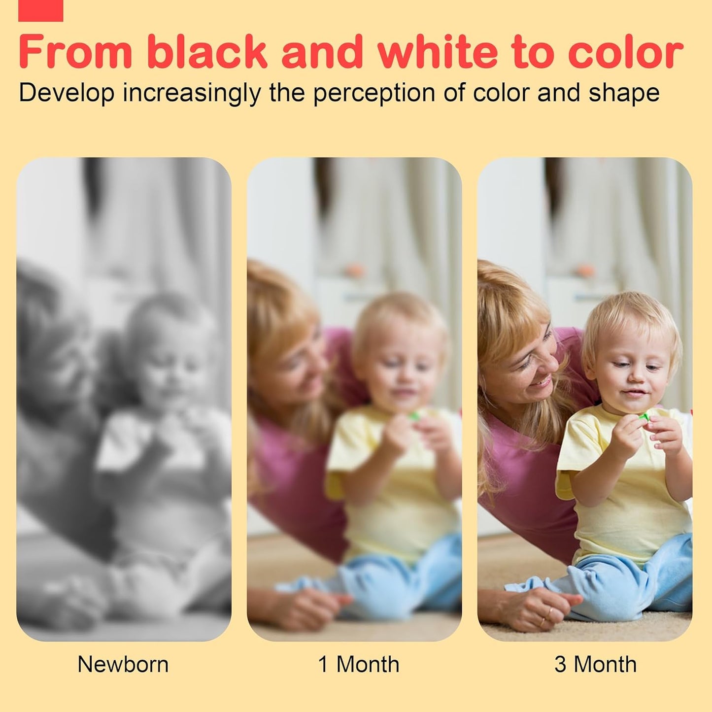 URMYWO Black and White Baby Toys, Tummy Time High Contrast Newborn Toys 0 - 3 Months, Soft Baby Book, Visual Stimulation Montessori Sensory Infant Toys 0 - 6 - 12 Months, Shower Gift for Boys Girls - 7DAY'S