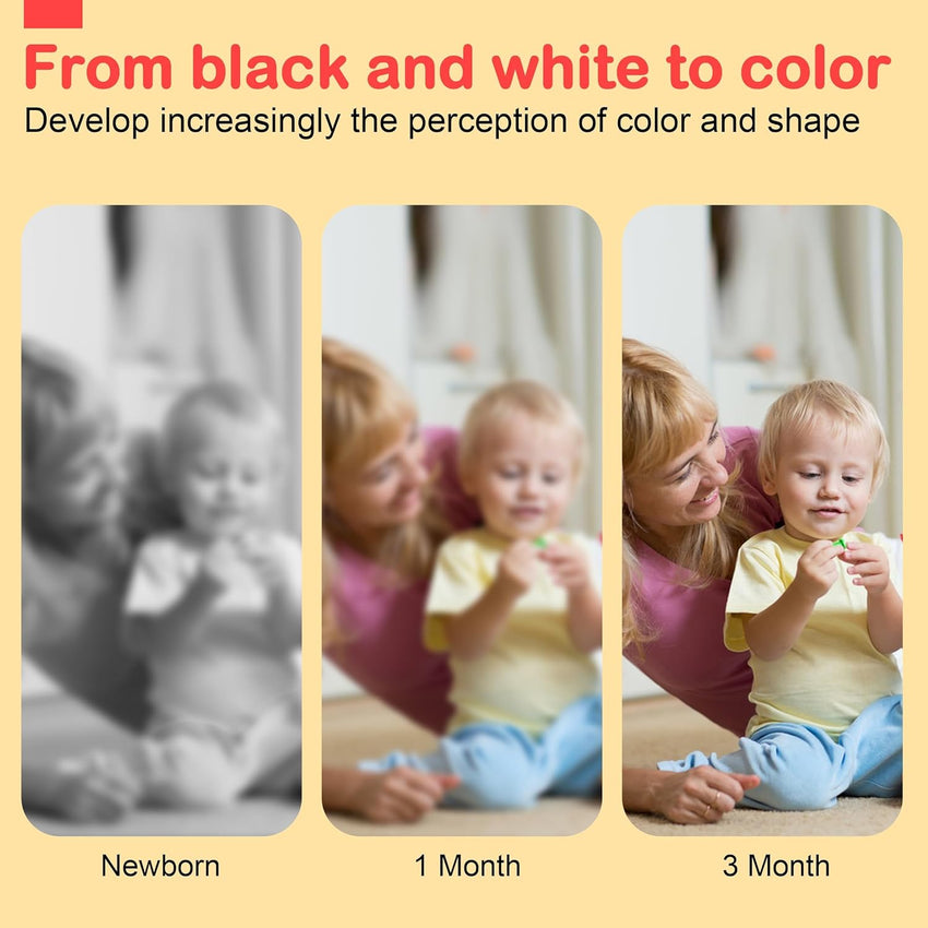 URMYWO Black and White Baby Toys, Tummy Time High Contrast Newborn Toys 0 - 3 Months, Soft Baby Book, Visual Stimulation Montessori Sensory Infant Toys 0 - 6 - 12 Months, Shower Gift for Boys Girls - 7DAY'S
