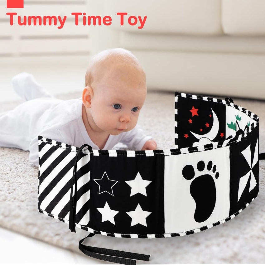 URMYWO Black and White Baby Toys, Tummy Time High Contrast Newborn Toys 0 - 3 Months, Soft Baby Book, Visual Stimulation Montessori Sensory Infant Toys 0 - 6 - 12 Months, Shower Gift for Boys Girls - 7DAY'S