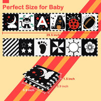 URMYWO Black and White Baby Toys, Tummy Time High Contrast Newborn Toys 0 - 3 Months, Soft Baby Book, Visual Stimulation Montessori Sensory Infant Toys 0 - 6 - 12 Months, Shower Gift for Boys Girls - 7DAY'S