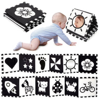 URMYWO Black and White Baby Toys, Tummy Time High Contrast Newborn Toys 0 - 3 Months, Soft Baby Book, Visual Stimulation Montessori Sensory Infant Toys 0 - 6 - 12 Months, Shower Gift for Boys Girls - 7DAY'S