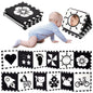 URMYWO Black and White Baby Toys, Tummy Time High Contrast Newborn Toys 0 - 3 Months, Soft Baby Book, Visual Stimulation Montessori Sensory Infant Toys 0 - 6 - 12 Months, Shower Gift for Boys Girls - 7DAY'S