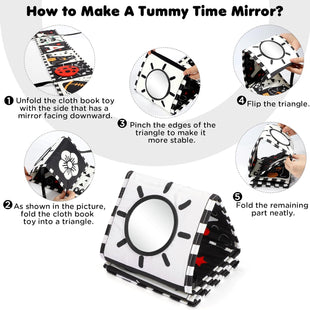 URMYWO Black and White Baby Toys, Tummy Time High Contrast Newborn Toys 0 - 3 Months, Soft Baby Book, Visual Stimulation Montessori Sensory Infant Toys 0 - 6 - 12 Months, Shower Gift for Boys Girls - 7DAY'S