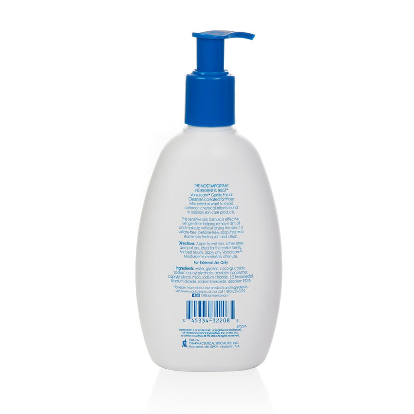 Vanicream Gentle Facial Cleanser with Pump Dispenser - 8 fl oz - Formulated Without Common Irritants for Those with Sensitive Skin - 7DAY'S