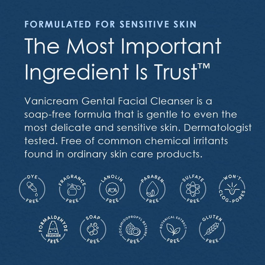 Vanicream Gentle Facial Cleanser with Pump Dispenser - 8 fl oz - Formulated Without Common Irritants for Those with Sensitive Skin - 7DAY'S