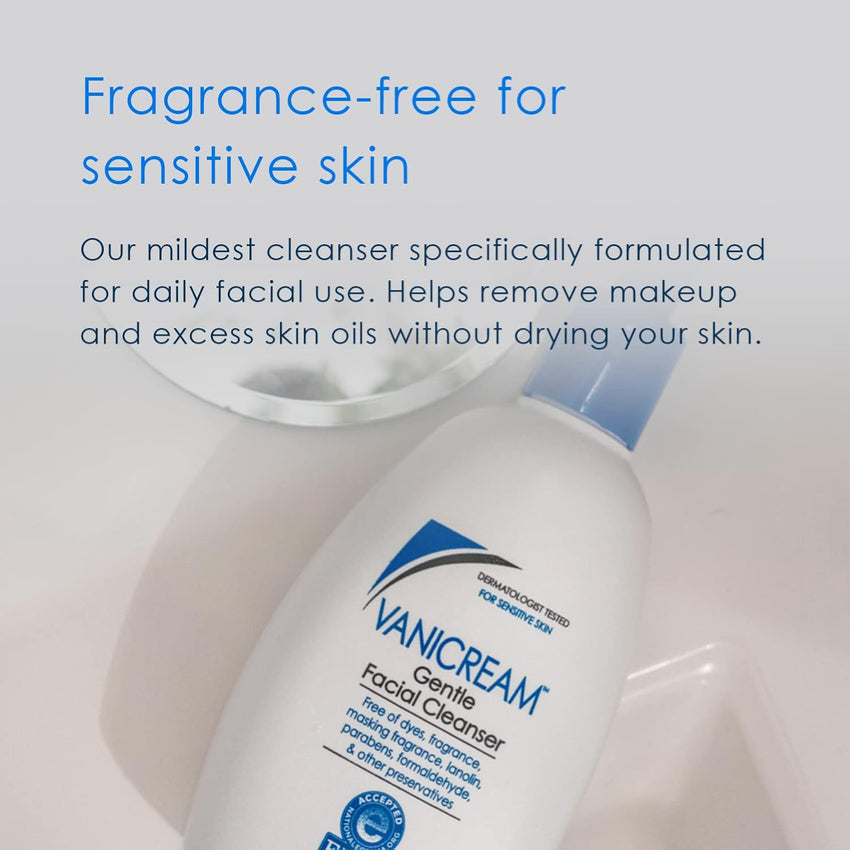 Vanicream Gentle Facial Cleanser with Pump Dispenser - 8 fl oz - Formulated Without Common Irritants for Those with Sensitive Skin - 7DAY'S