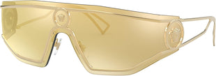 Versace Man Sunglasses Gold Frame, Brown Mirror Gold Lenses, 0MM