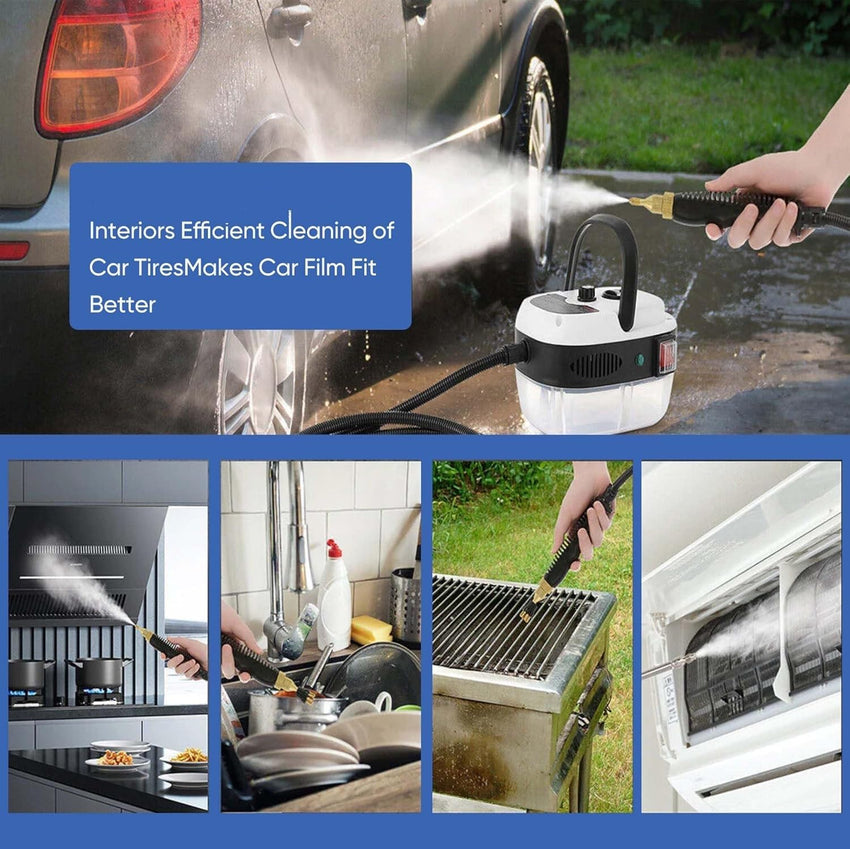 Versora Pro Car Steam Cleaner 2500w High - Temp Portable Machine, Shaker Plus Steam Cleaner, 2500w Handheld High - Temperature Pressurized SteamCleaner, With Gloves, For Home, Auto Detailing (Red) - 7DAY'S