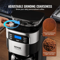 VEVOR 12 - Cup Coffee Maker Drip Coffee Machine with 24 - Hour Timer for Auto Brew - 7DAY'S