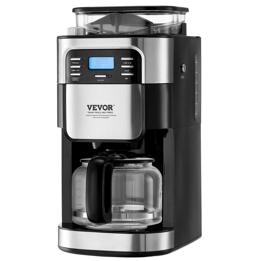 VEVOR 12 - Cup Coffee Maker Drip Coffee Machine with 24 - Hour Timer for Auto Brew - 7DAY'S