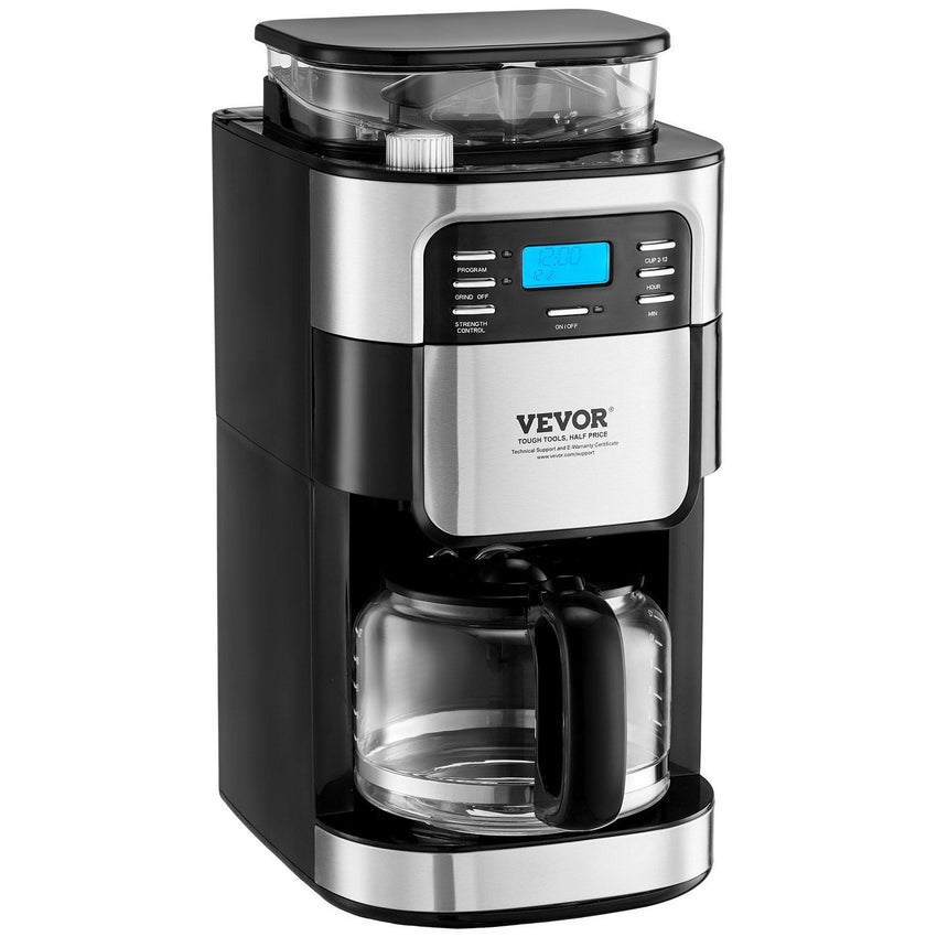 VEVOR 12 - Cup Coffee Maker Drip Coffee Machine with 24 - Hour Timer for Auto Brew - 7DAY'S