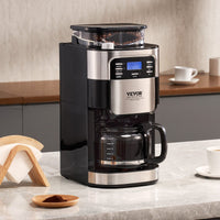 VEVOR 12 - Cup Coffee Maker Drip Coffee Machine with 24 - Hour Timer for Auto Brew - 7DAY'S