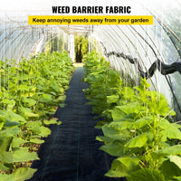 VEVOR 2*3FT300FT Premium Weed Barrier Fabric Heavy Duty 2.4OZ, Woven Weed Control Fabric, High Permeability Good for Flower Bed, Geotextile Fabric for Underlayment, Polyethylene Ground Cover - 7DAY'S