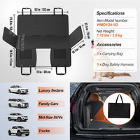 VEVOR 52 x 24.8 in Dog Car Seat Cover for Back Seat Waterproof 600D for Cars - 7DAY'S