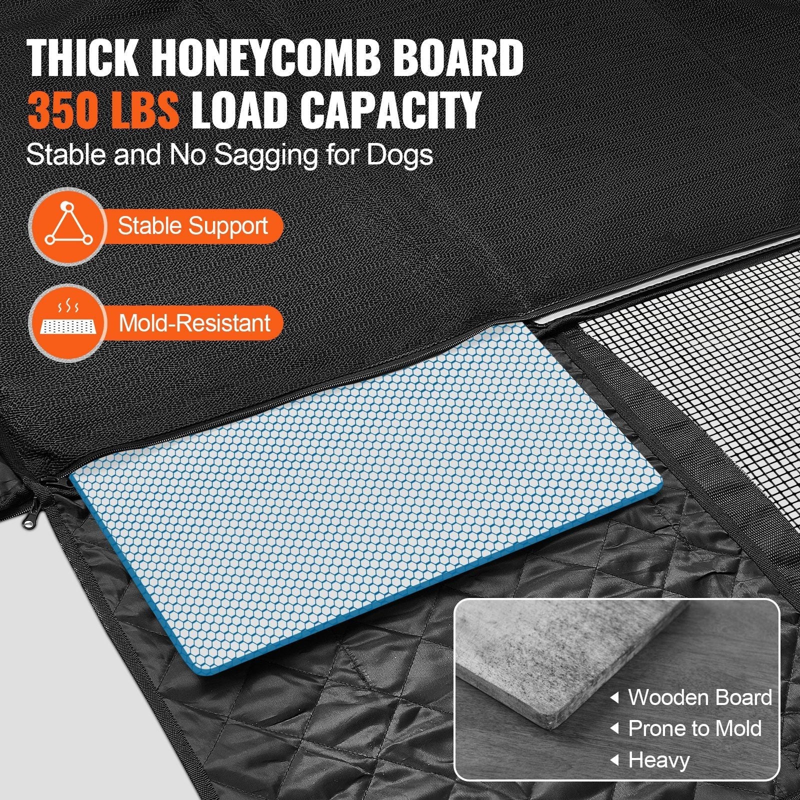 VEVOR 52 x 24.8 in Dog Car Seat Cover for Back Seat Waterproof 600D for Cars - 7DAY'S