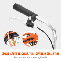 VEVOR Adult Tricycles Bike, 26 Inch Three - Wheeled Bicycles, 3 Wheel Bikes Trikes, Carbon Steel Cruiser Bike with Basket & Adjustable Seat, Picnic Shopping Tricycles for Seniors, Women, Men (Orange) - 7DAY'S