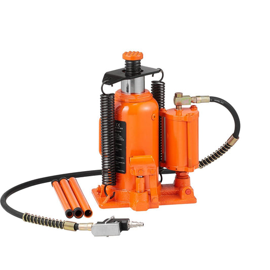 VEVOR Air Hydraulic Bottle Jack, 20 Ton/40000 LBS All Welded Bottle Jack, 10.4 - 19.7 inch Lifting Range, Manual Handle and Air Pump, for Car, Pickup, Truck, RV, Auto Repair, Industrial Engineering - 7DAY'S