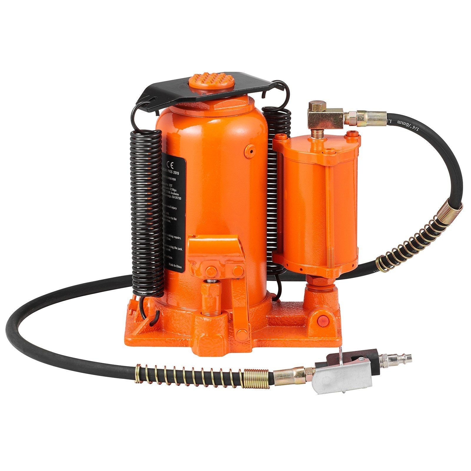 VEVOR Air Hydraulic Bottle Jack, 20 Ton/40000 LBS All Welded Bottle Jack, 10.4 - 19.7 inch Lifting Range, Manual Handle and Air Pump, for Car, Pickup, Truck, RV, Auto Repair, Industrial Engineering - 7DAY'S