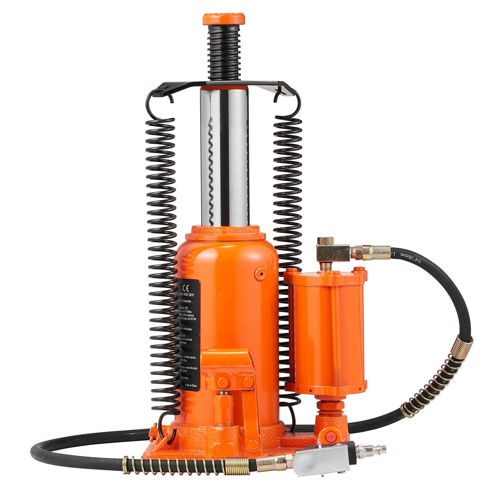 VEVOR Air Hydraulic Bottle Jack, 20 Ton/40000 LBS All Welded Bottle Jack, 10.4 - 19.7 inch Lifting Range, Manual Handle and Air Pump, for Car, Pickup, Truck, RV, Auto Repair, Industrial Engineering - 7DAY'S