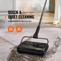 VEVOR Carpet Sweeper, 7.87 in Sweeping Paths, Floor Sweeper Manual Non Electric, 300 ml Dustbin Capacity with Comb for Home Office Rugs Hardwood Surfaces Wood Floors Laminate, Cleans Dust Pet Hair - 7DAY'S