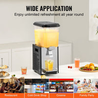 VEVOR Commercial Beverage Dispenser 18L Cold Juice Ice Drink Dispenser for Party - 7DAY'S