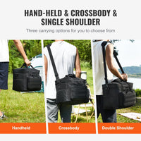 VEVOR Cooler Bag, 20L Insulated Lunch Bag with Molle Design and Multi - Pocket, 600D Cooler Lunch Box with Removable Storage Bags, Soft Cooler for Office, Picnic, Hiking, Beach or Beverage, Black - 7DAY'S