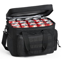 VEVOR Cooler Bag, 20L Insulated Lunch Bag with Molle Design and Multi - Pocket, 600D Cooler Lunch Box with Removable Storage Bags, Soft Cooler for Office, Picnic, Hiking, Beach or Beverage, Black - 7DAY'S