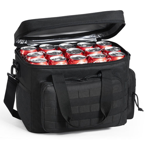 VEVOR Cooler Bag, 20L Insulated Lunch Bag with Molle Design and Multi-Pocket, 600D Cooler Lunch Box with Removable Storage Bags, Soft Cooler for Office, Picnic, Hiking, Beach or Beverage, Black