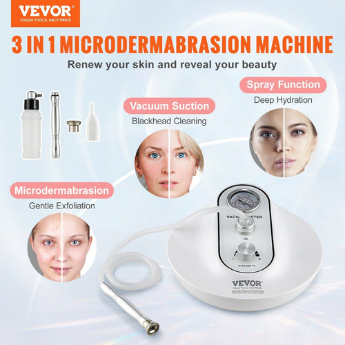 VEVOR Diamond Microdermabrasion Machine 3 in 1 Facial Beauty Equipment for Salon - 7DAY'S