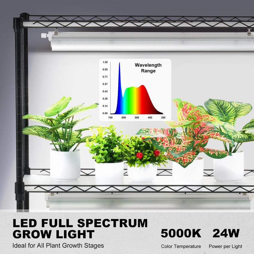 VEVOR DIY Plant Stand with Grow Lights 6 Tiers 192W 70.9" Tall Plant Grow Shelf - 7DAY'S