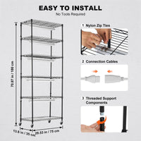 VEVOR DIY Plant Stand with Grow Lights 6 Tiers 192W 70.9" Tall Plant Grow Shelf - 7DAY'S